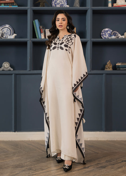 beige color kaftan ALB301