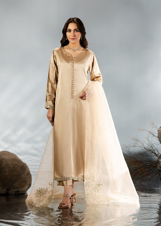 BEIGE SILK SUIT ALS21