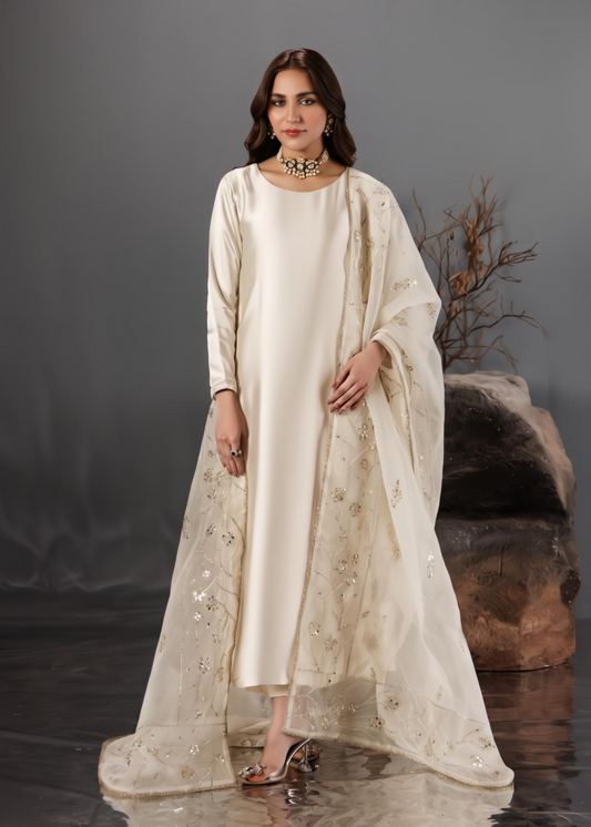 OFFWHITE SILK SUIT ALS956-B