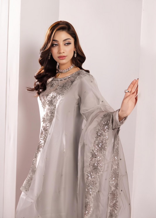 light grey silk suit als9901