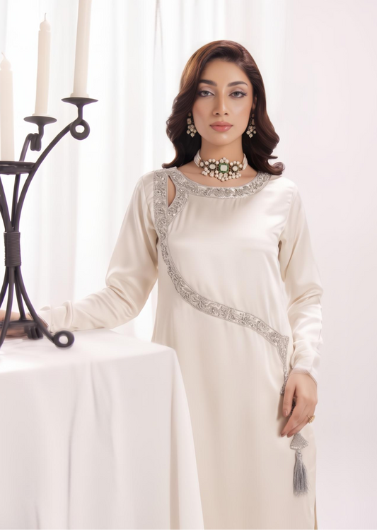 offwhite silk suit ALS09-A