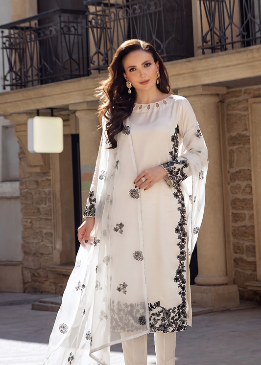 Offwhite silk suit ALS557-B8