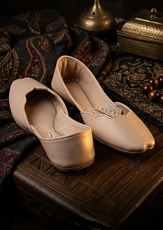 Beige leather khussa ALK010