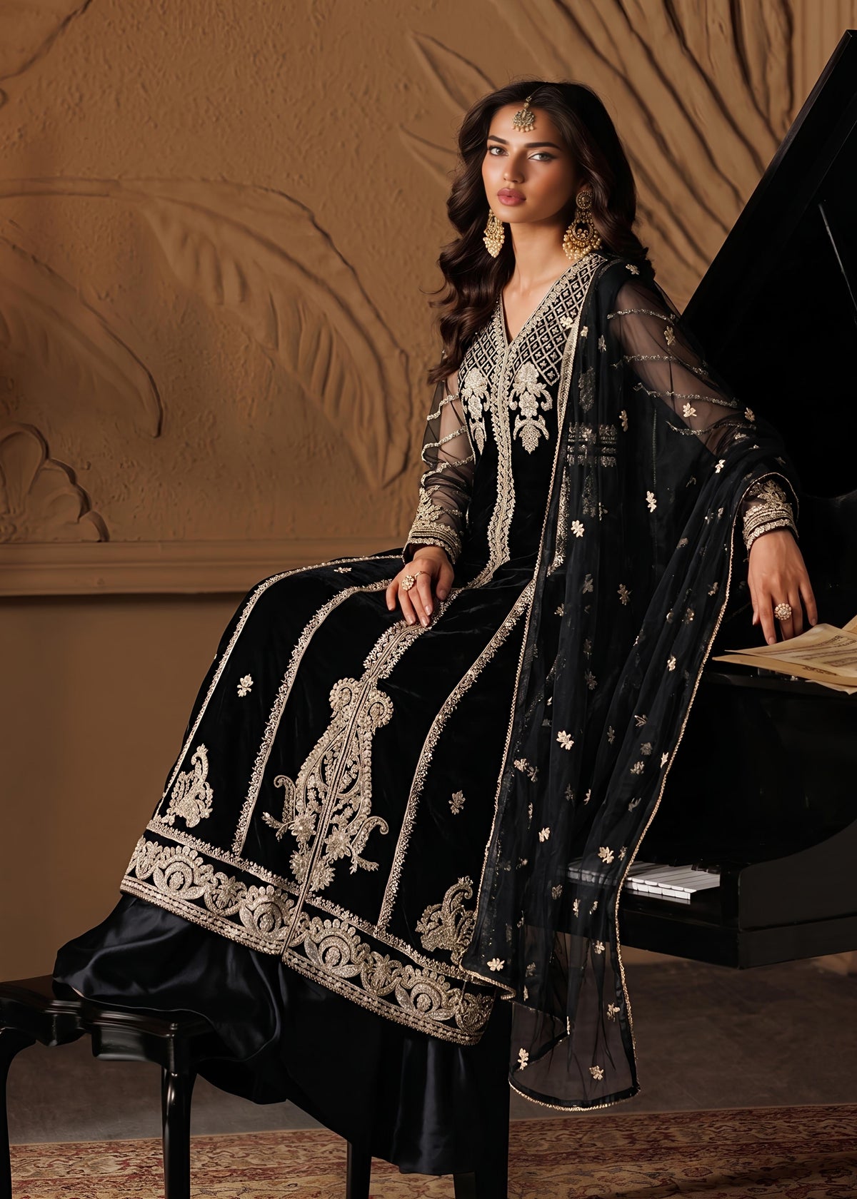 BLACK NET SUIT ALN764-B1
