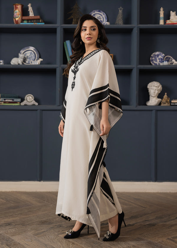 OFFWHITE LAWN KAFTAN ALBN02