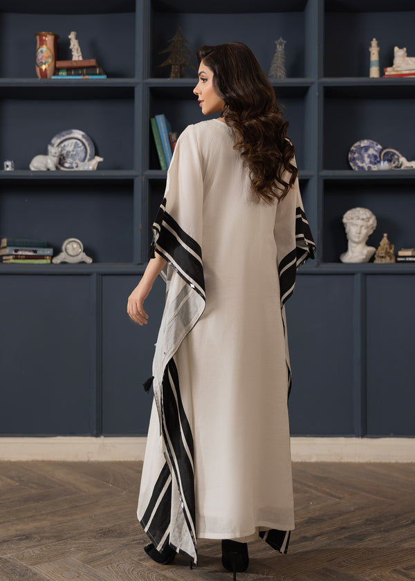 OFFWHITE LAWN KAFTAN ALBN02