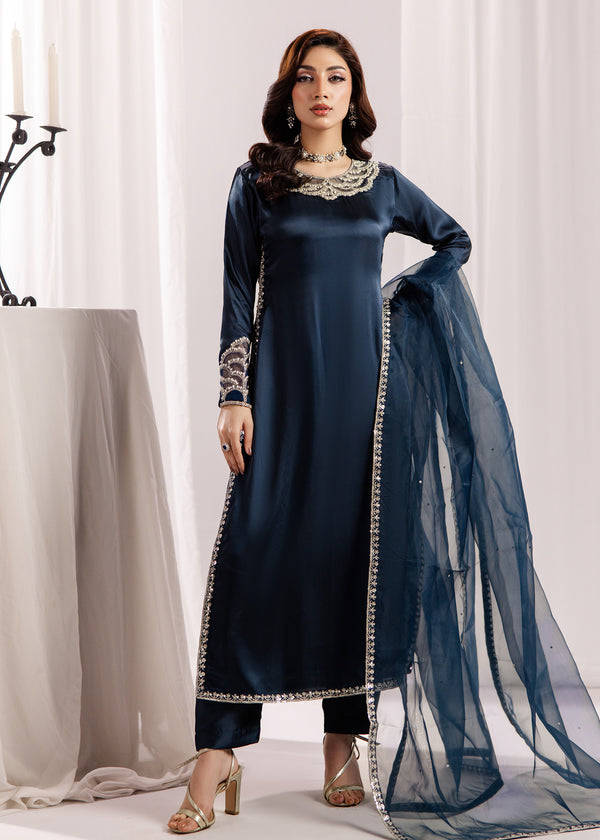 BLUE SILK SUIT ALS10