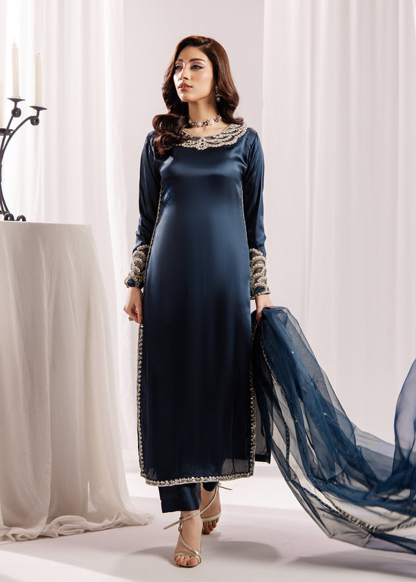 BLUE SILK SUIT ALS10