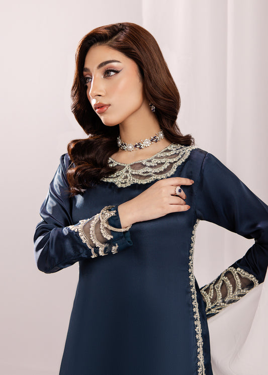 BLUE SILK SUIT ALS10