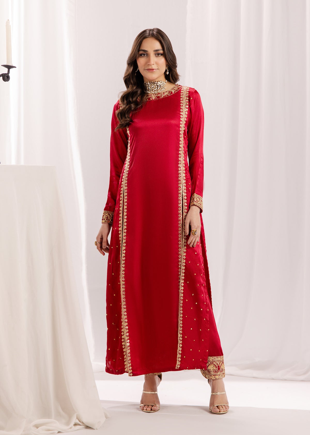 MAGENTA SILK SUIT ALS12