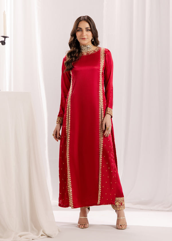 MAGENTA SILK SUIT ALS12