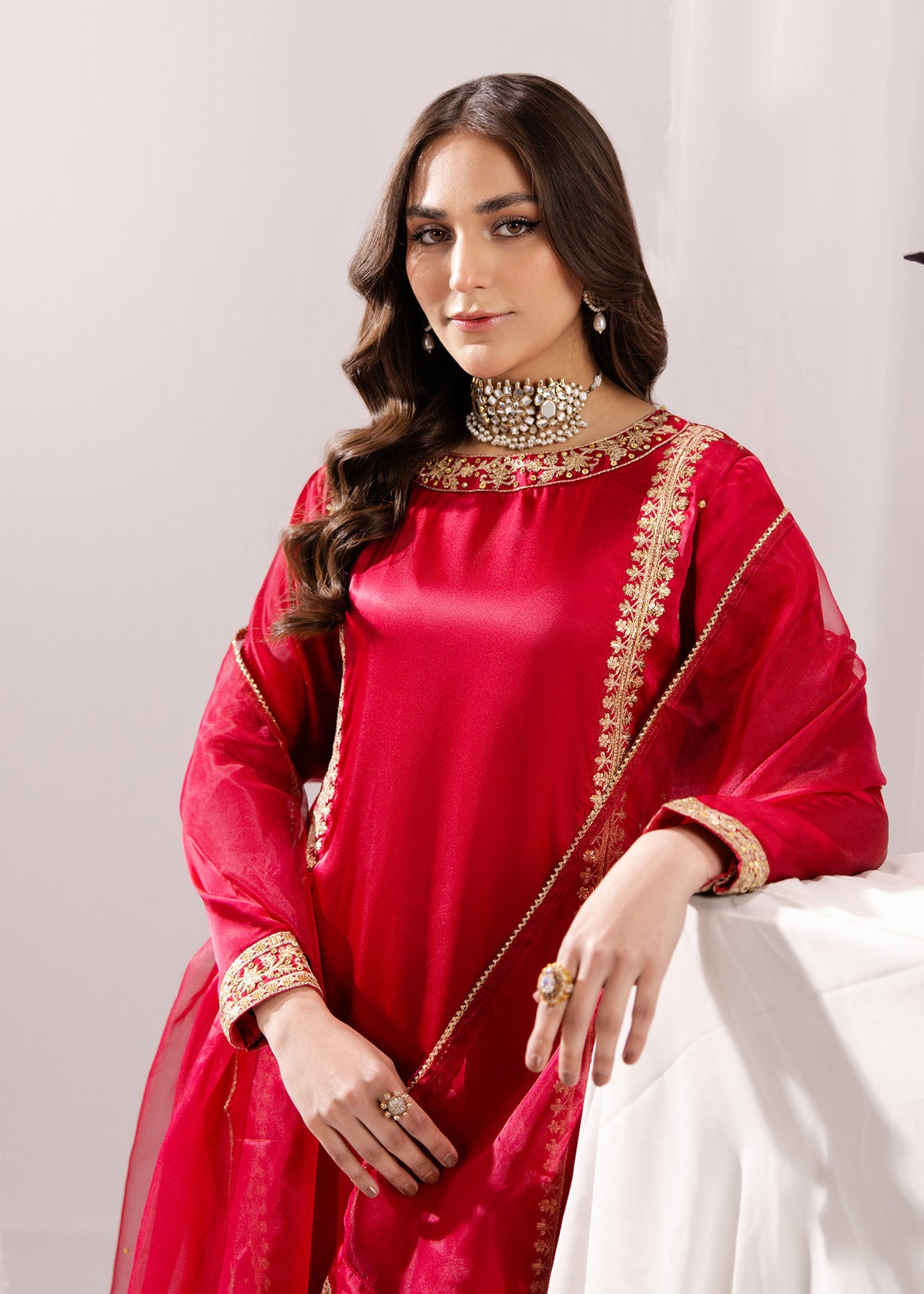 MAGENTA SILK SUIT ALS12