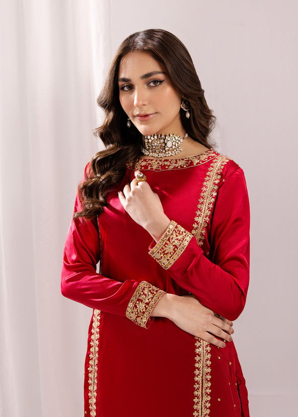 MAGENTA SILK SUIT ALS12