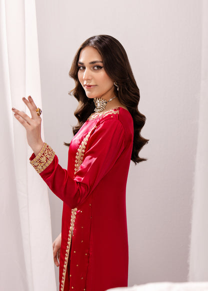 MAGENTA SILK SUIT ALS12