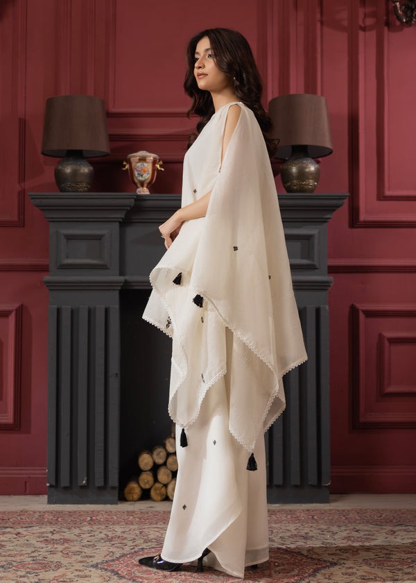 CREAM CAPE KAFTAN ALB030