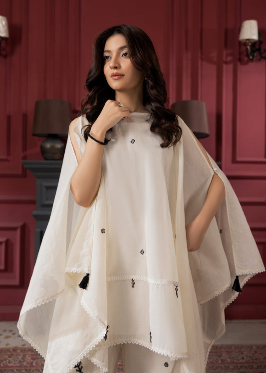 CREAM CAPE KAFTAN ALB030