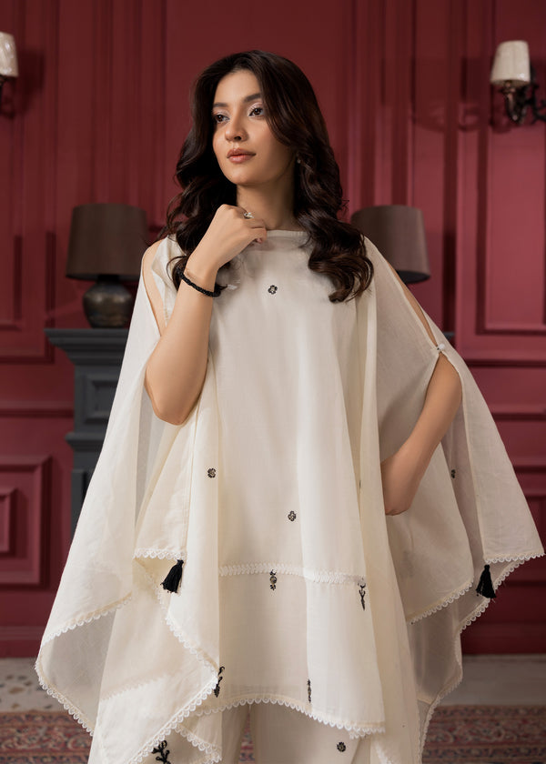 CREAM CAPE KAFTAN ALB030