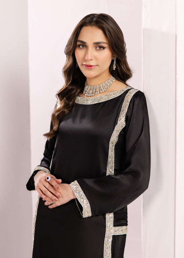 BLACK SILK SUIT ALS15