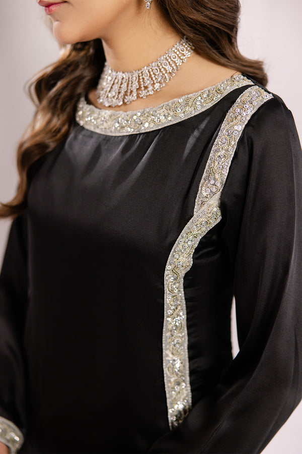 BLACK SILK SUIT ALS15