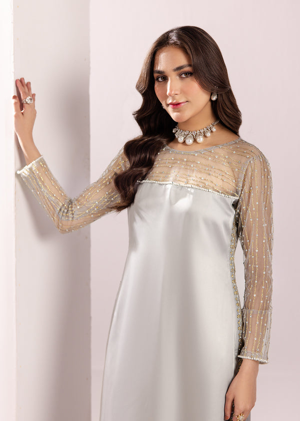 SILVER GREY SILK SUIT ALS20