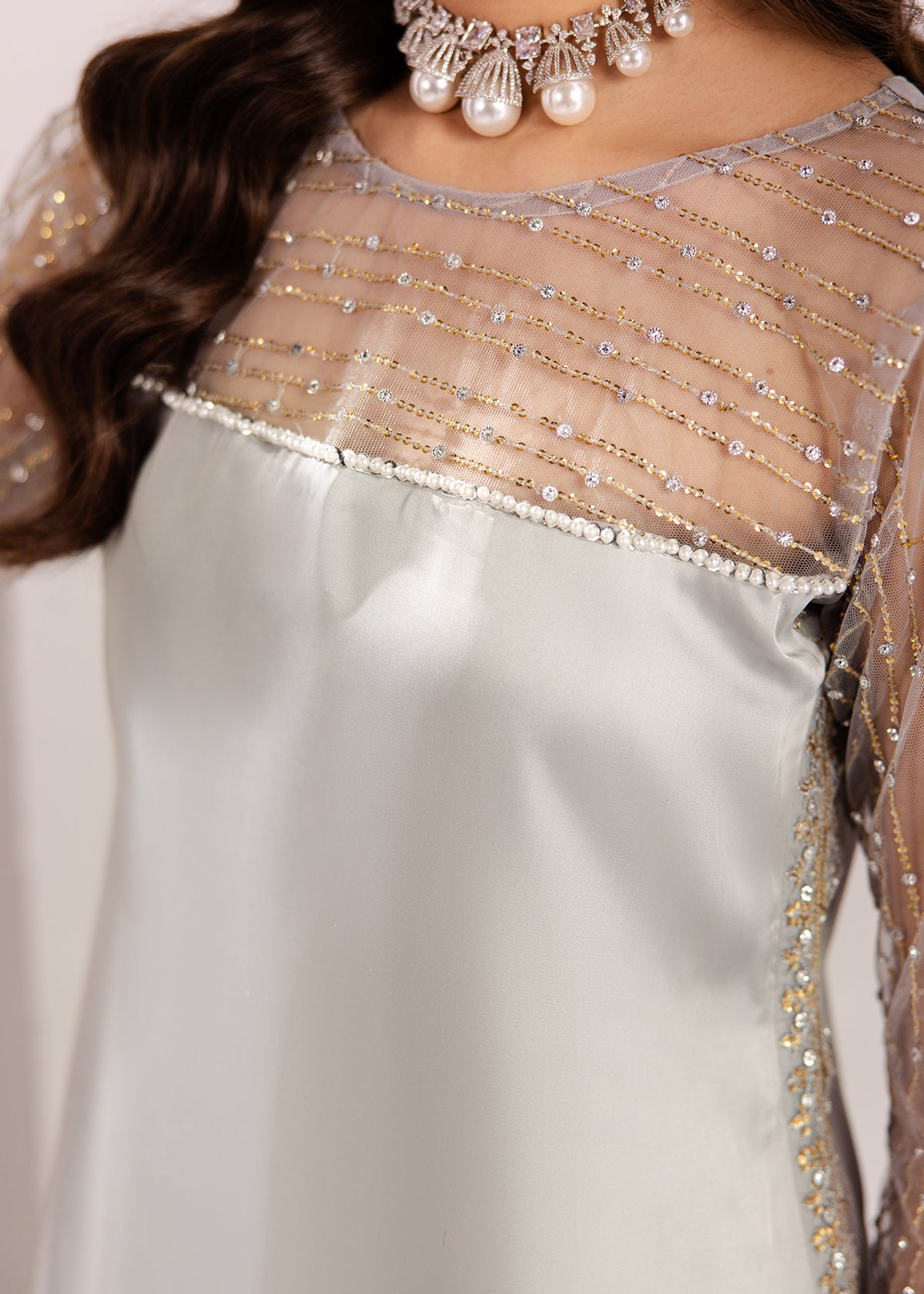 SILVER GREY SILK SUIT ALS20