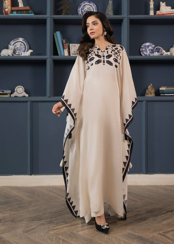 beige color kaftan ALB301