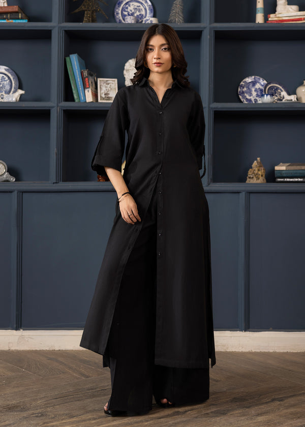 BLACK OPEN KURTA SET ALB61