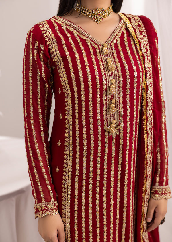 MAROON CHIFFON SUIT ALL908