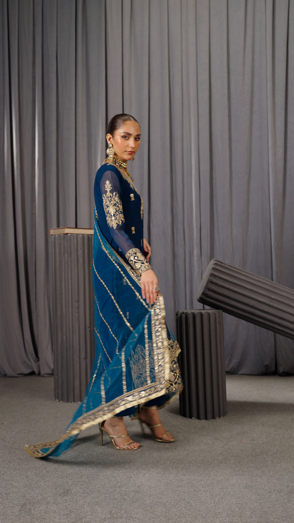 TEAL BLUE SUIT ALN03