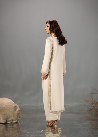 OFFWHITE SILK SUIT ALN02