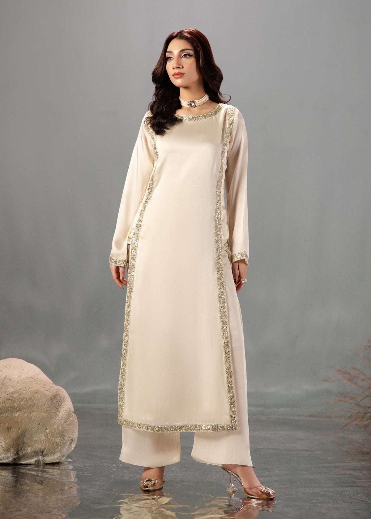 OFFWHITE SILK SUIT ALN02