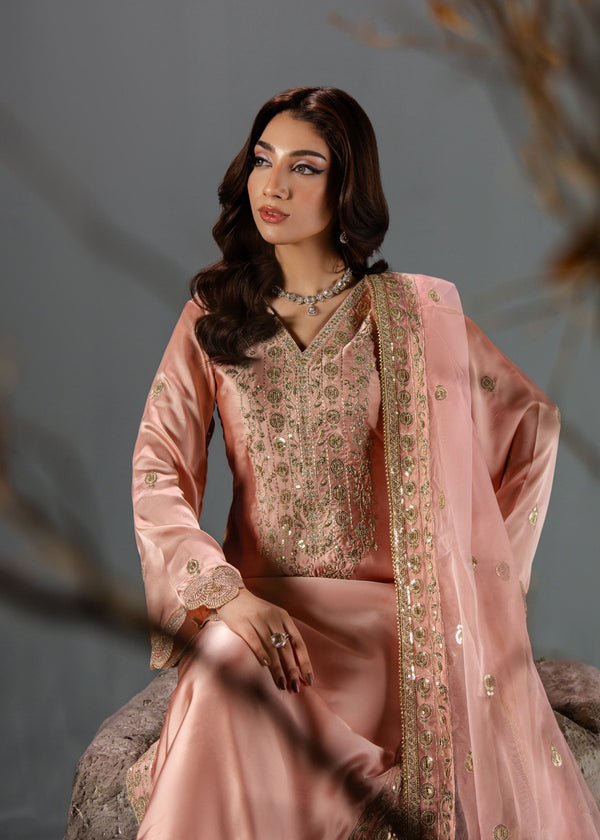 LIGHT PINK SILK SUIT ALS08