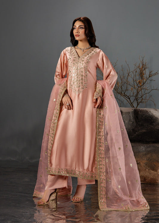 LIGHT PINK SILK SUIT ALS08