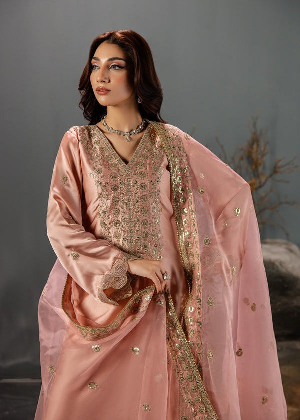 LIGHT PINK SILK SUIT ALS08