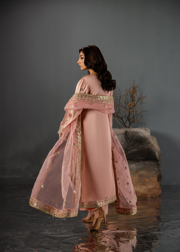 LIGHT PINK SILK SUIT ALS08