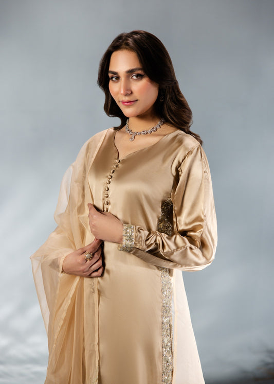 BEIGE SILK SUIT ALS21