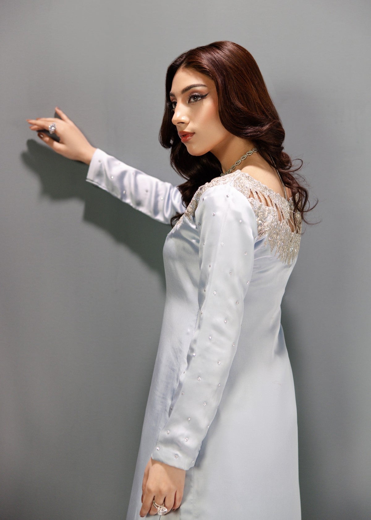 LIGHT BLUE SILK SUIT ALS01