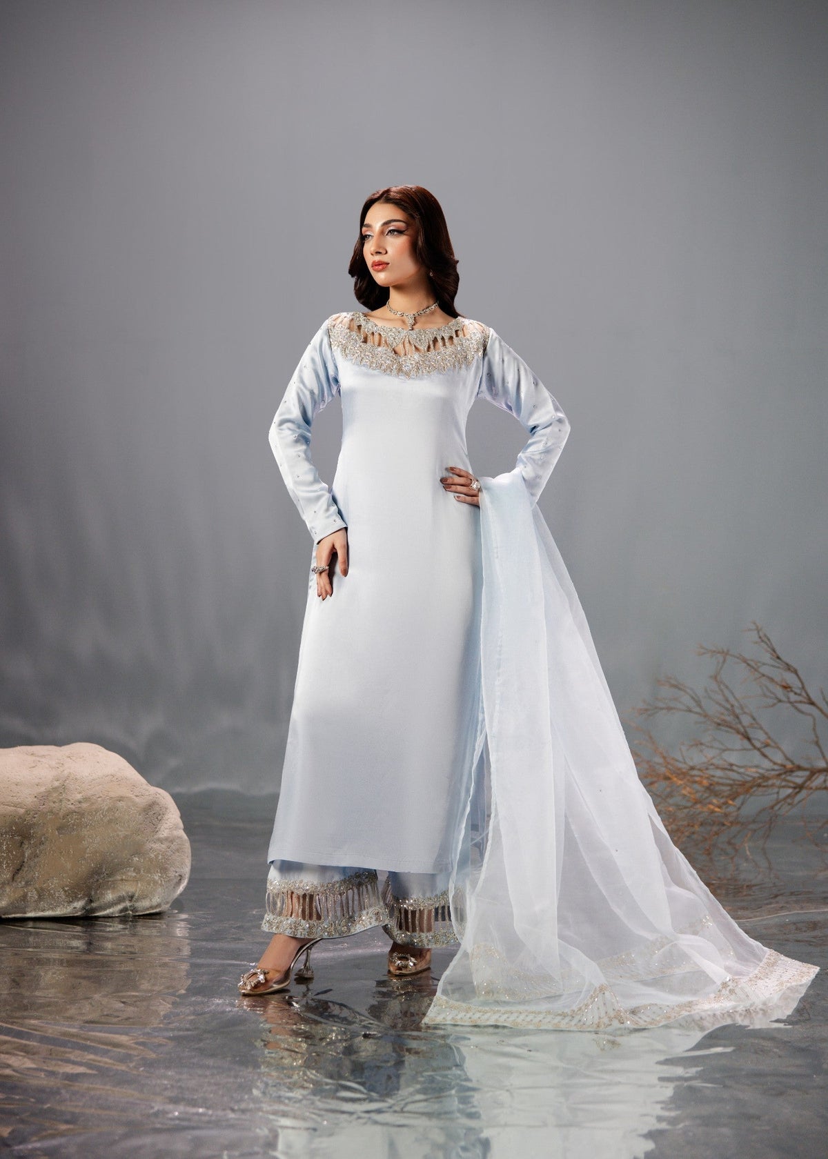 LIGHT BLUE SILK SUIT ALS01