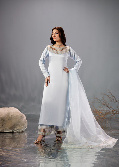 LIGHT BLUE SILK SUIT ALS01