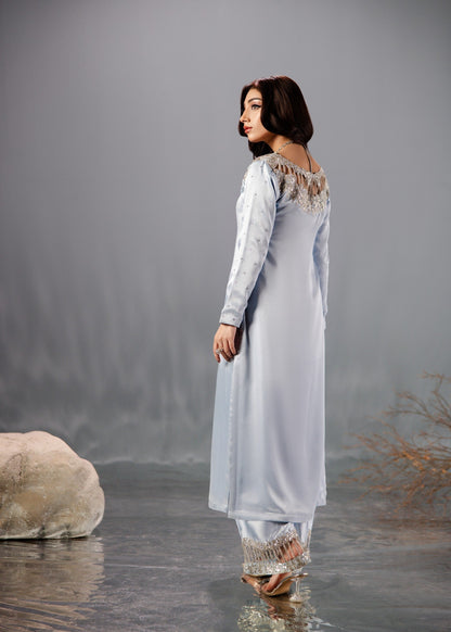 LIGHT BLUE SILK SUIT ALS01