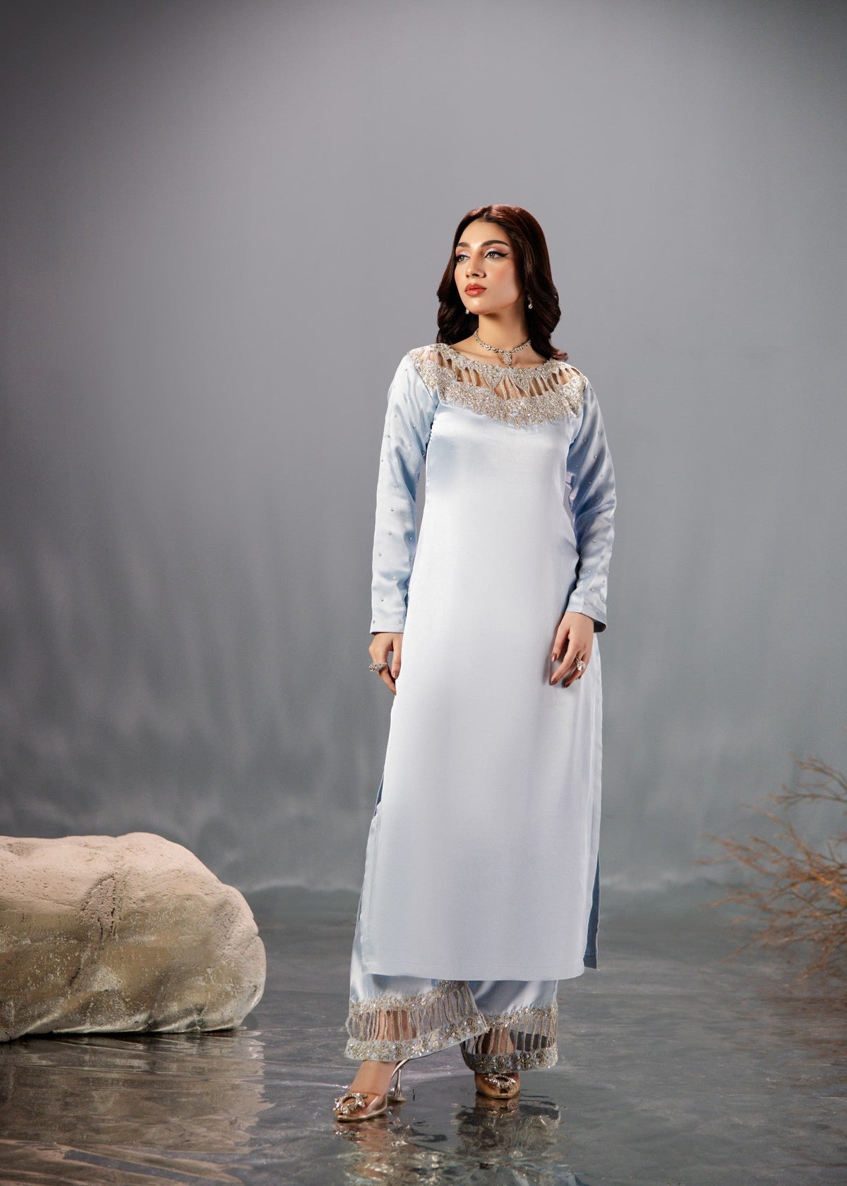 LIGHT BLUE SILK SUIT ALS01