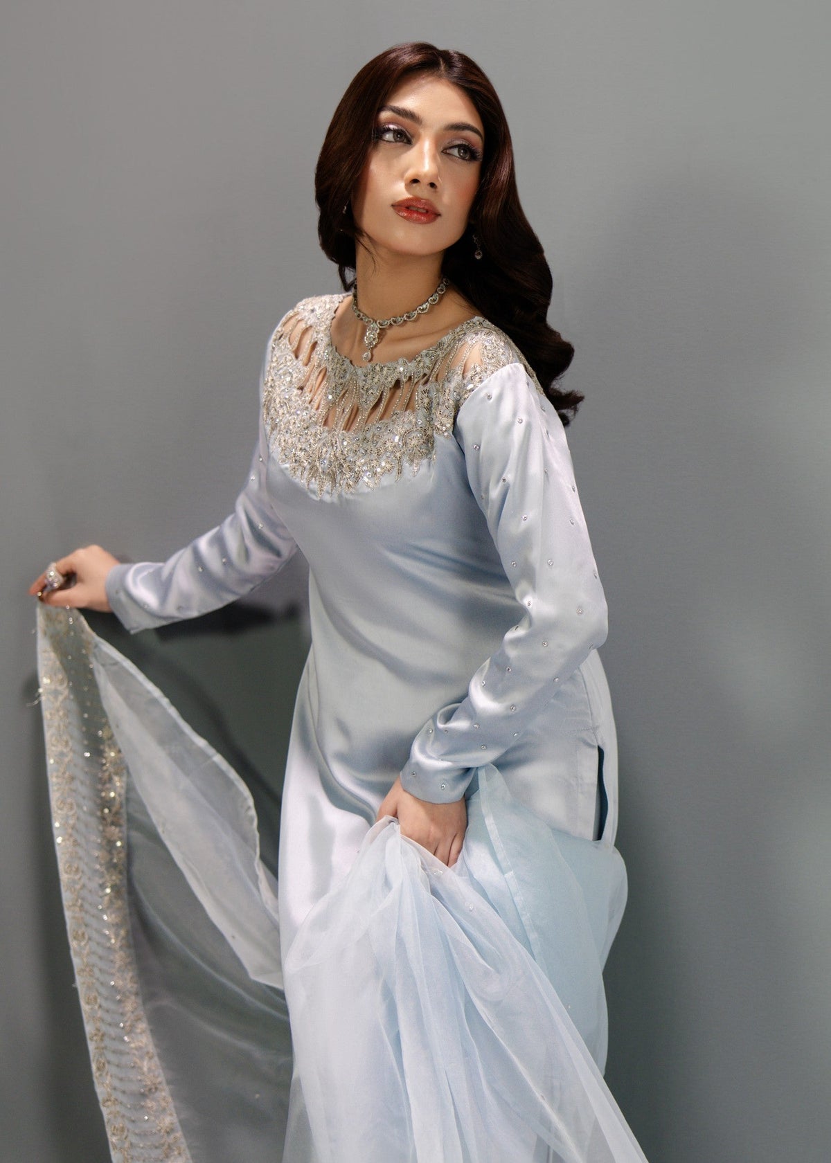 LIGHT BLUE SILK SUIT ALS01