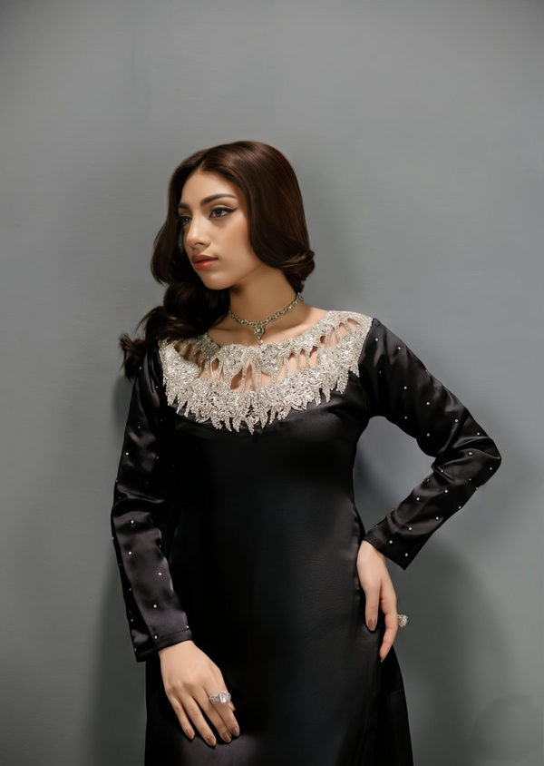 Black silk suit ALS954-B