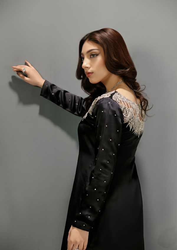 Black silk suit ALS954-B