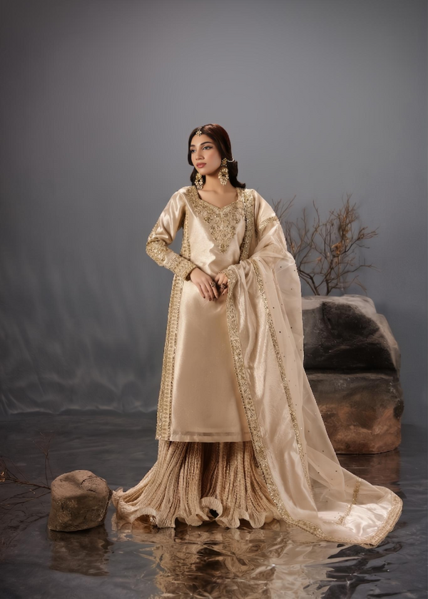 CHAMPAGNE TISSUE SUIT ALS410-B1