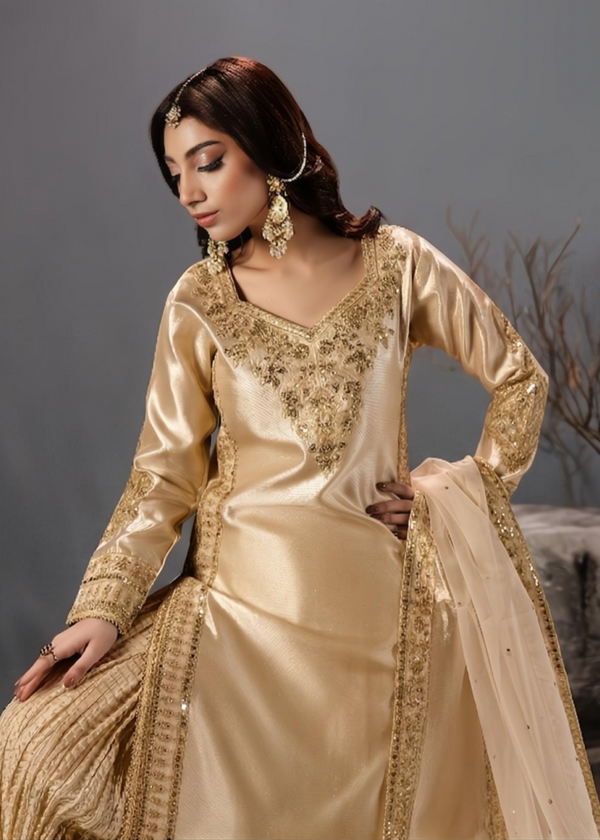 CHAMPAGNE TISSUE SUIT ALS410-B1