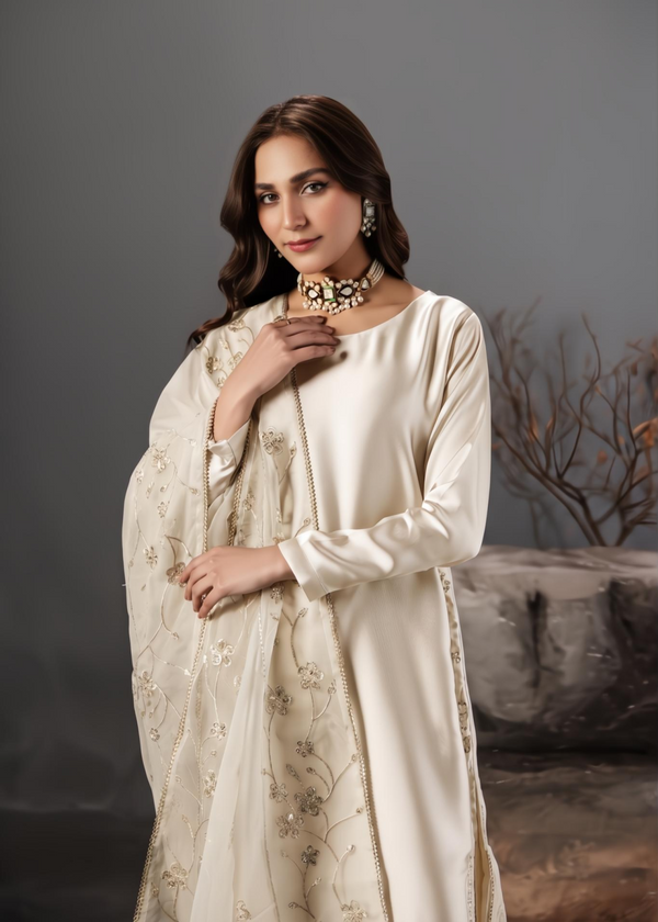 OFFWHITE SILK SUIT ALS956-B