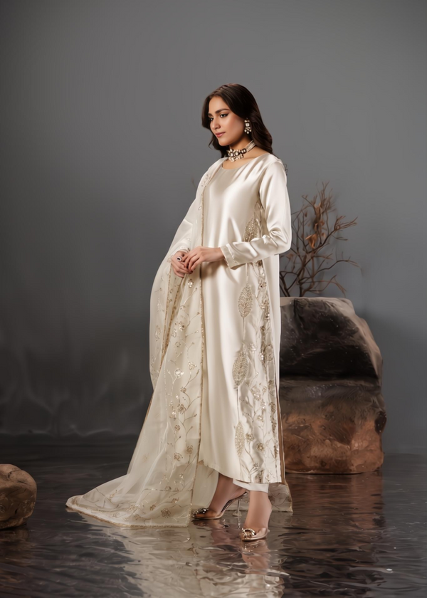 OFFWHITE SILK SUIT ALS956-B