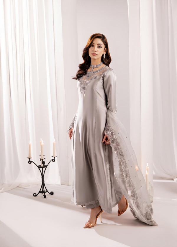 light grey silk suit als9901