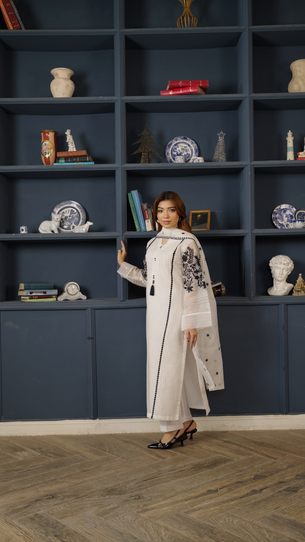 OFFWHITE COTTON NET SUIT ALB01